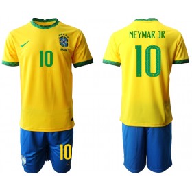Camisolas de Futebol Brasil Neymar JR 10 Criança Equipamento Principal 2020 Manga Curta